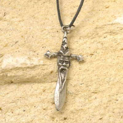Pewter Wizard Sword Pendant