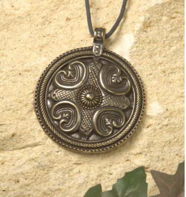 Viking Shield Bronze-Finished Pewter Pendant