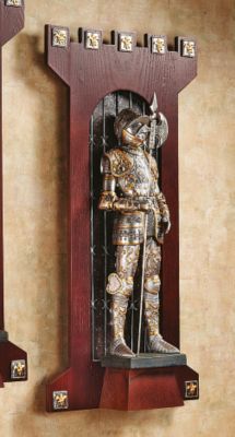 Knights of the Castle Gate Wall Sculpture: Knight with Halberd