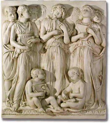 Music of the Lyres Cantoria Religious Sculptural Wall Frieze.