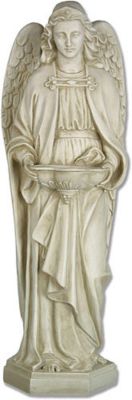 Siena Angel Religious Statue and Holy Water Font