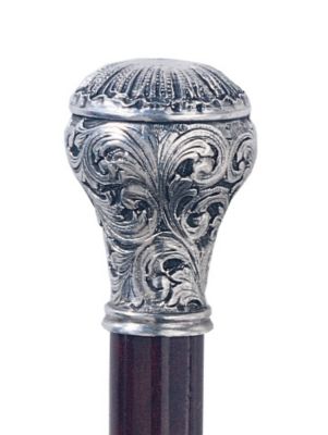 Ornate Ball Pewter Walking Stick