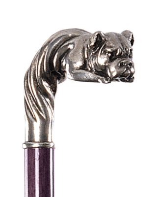 Bulldog Pewter Walking Stick