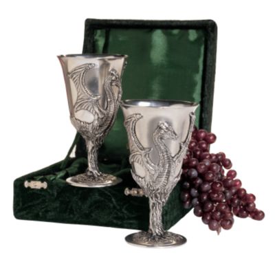 Dragon Pewter Goblets<br>(Boxed Set of Two)