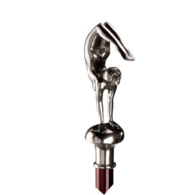 Female Deco Acrobat Pewter Walking Stick