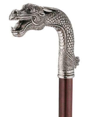 Asian Dragon Pewter Walking Stick