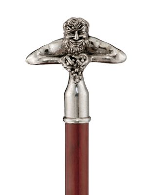 Bacchus Pewter Walking Stick