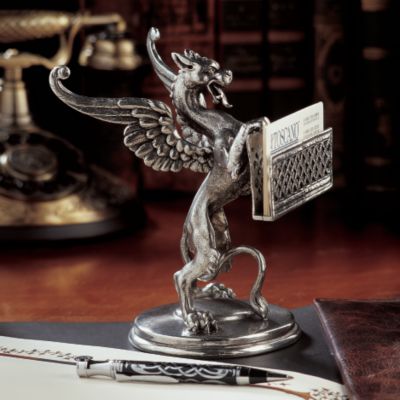 Gryphon Solid Pewter Card Holder
