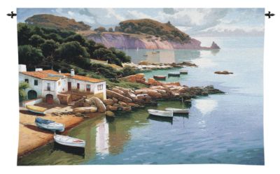 Daybreak on Coast Landscape Wall Tapestry