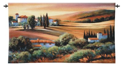 Afternoon Light in Tuscany Landscape Wall Tapestry