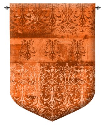 Abstract Damask Persimmon Wall Tapestry