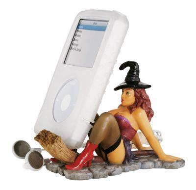 Broom Riding Modern Witch Cellphone / MP3 Player holder