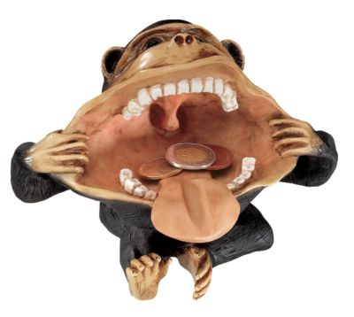 Big Mouthed Mocking Monkey Sculpture