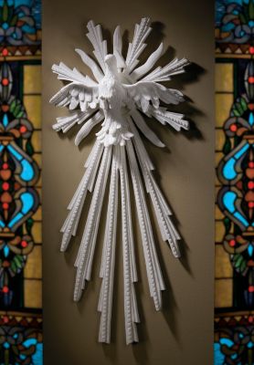 Dove of Peace Bonded Natural Marble Wall Sculpture
