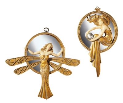 Art Deco Wall Mirrors<br> (Set Includes: Dragonfly & Lady of the Lake)