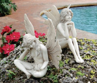 The Secret Garden Fairy Statues <br>(Set Includes: Gazing Fairy and Pondering Fairy)