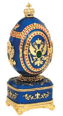 Byzantine Eagle Secret Treasure Enameled Egg