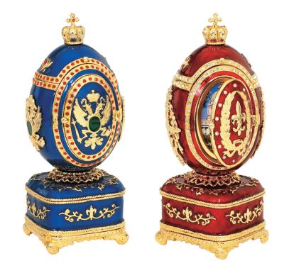 The Royal Family Secret Treasures Collectible Enameled Eggs<br>(Set Includes: Byzantine Eagle & Fleur-de-Lis)