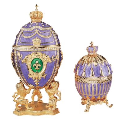 Faberge-style Collectible Eggs<br>(Set Includes: Tassel & Fleur-de-Lis)