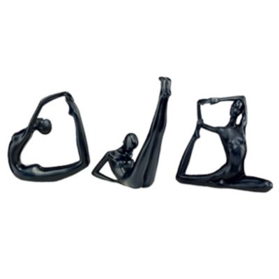 Art of Yoga Sculptural Trio: Seated King Dancer Pose, Supported Plow Pose, Bow Pose