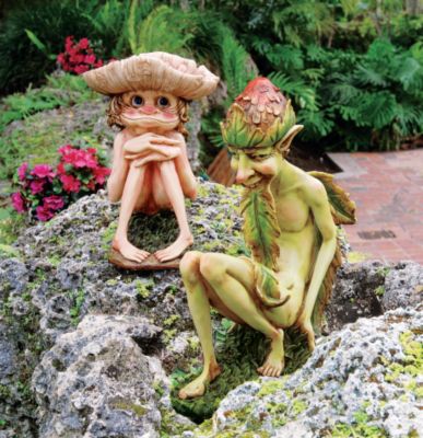 Svenska and Theodor, the Garden Trolls Sculptures