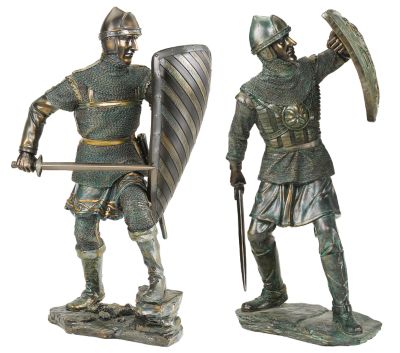 Medieval Norman Warriors Sculptures- set of 2