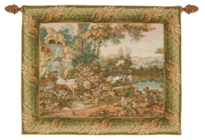 French Pastoral Fountain Wall Tapestry