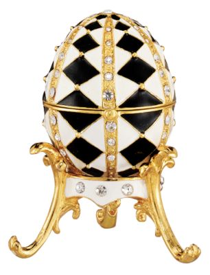 The Harlequins: Black and White Faberge-Style Enameled Egg