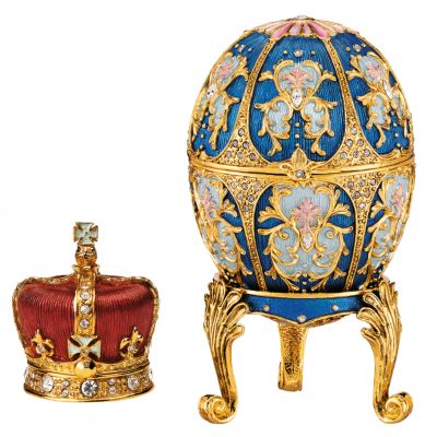 Madame Romanov&rsquo;s Blue with Crown Enameled Egg