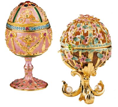 In the Pink Faberge-Style Collectible Enameled Eggs(Set)