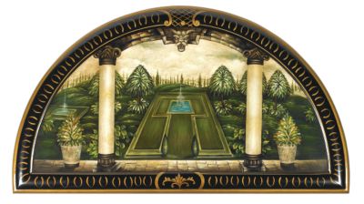 The Italian Garden Trompe Loeil Wall Lunette