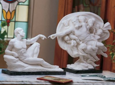 The Creation of Adam and God in the Creation of Adam Sculptures (Set of Two)