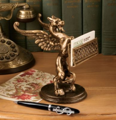 Gryphon Authentic Solid Foundry Iron Casting Card Holder
