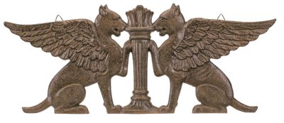 Griffin Ornamental Iron Architectural Pediment