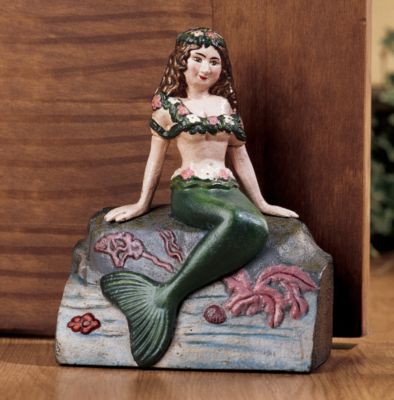 Authentic Foundry Iron Mermaid Sculpture