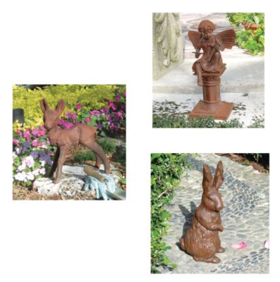 The Heirloom English Garden Sculpture Collection <br>(Set Includes: English Hare, Reading Fairy, and Deer Fawn)