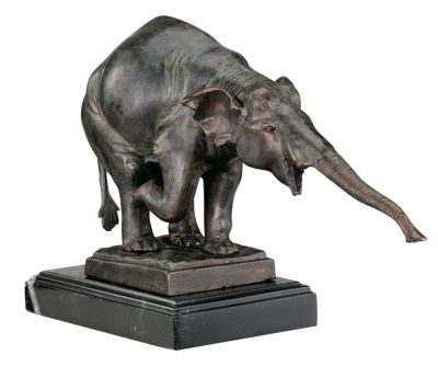 Elephant Blanc Trompe Baisse Statue