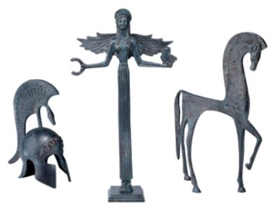 Greek Ironwork Ensemble<br> (Set Includes: Greek Goddess, Spartan Horse & Spartan Helmet)