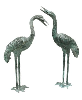 Small Bronze Crane Set
