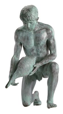 Man with Shell Bronze Sculpture