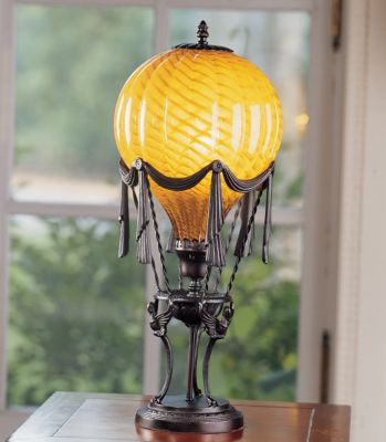 Le Flesselles Hot Air Balloon: Illuminated Blown Glass Sculpture (Set)