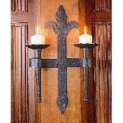 Fleur-de-Lis Gothic Metal Sconce