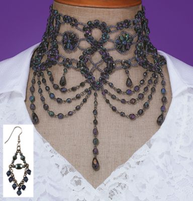 Victorian Lace Necklace and Earring Ensemble