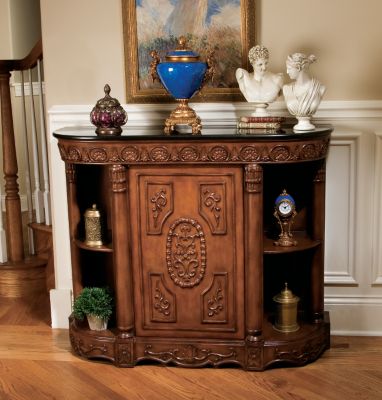 Leighton Manor Hand-Carved Marble-Topped Console