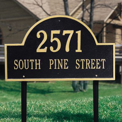 Arch Address Marker (Standard Lawn Display: Black)