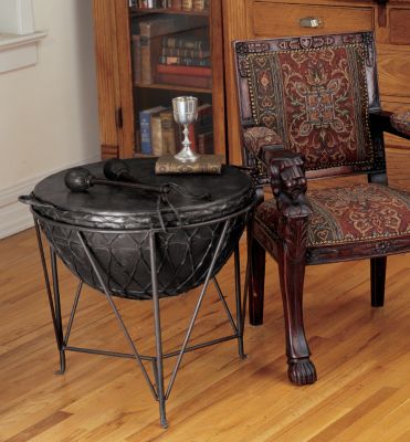 British Colonial War Drum Side Table