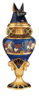 Grand Anubis Fine Ceramic Lidded Urn