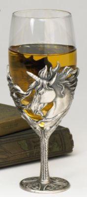 Mystic Unicorn Pewter Wine Goblet