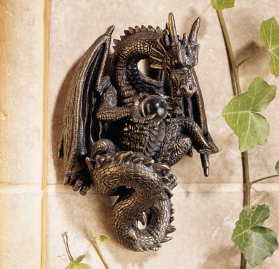 Dragon with Orb Sculpture