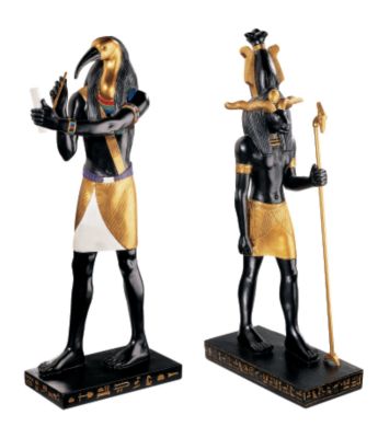 Khnum, Creator of Mankind and Thoth, God of Scribes Sculptures <br>(Set Includes: Khnum & Thoth)
